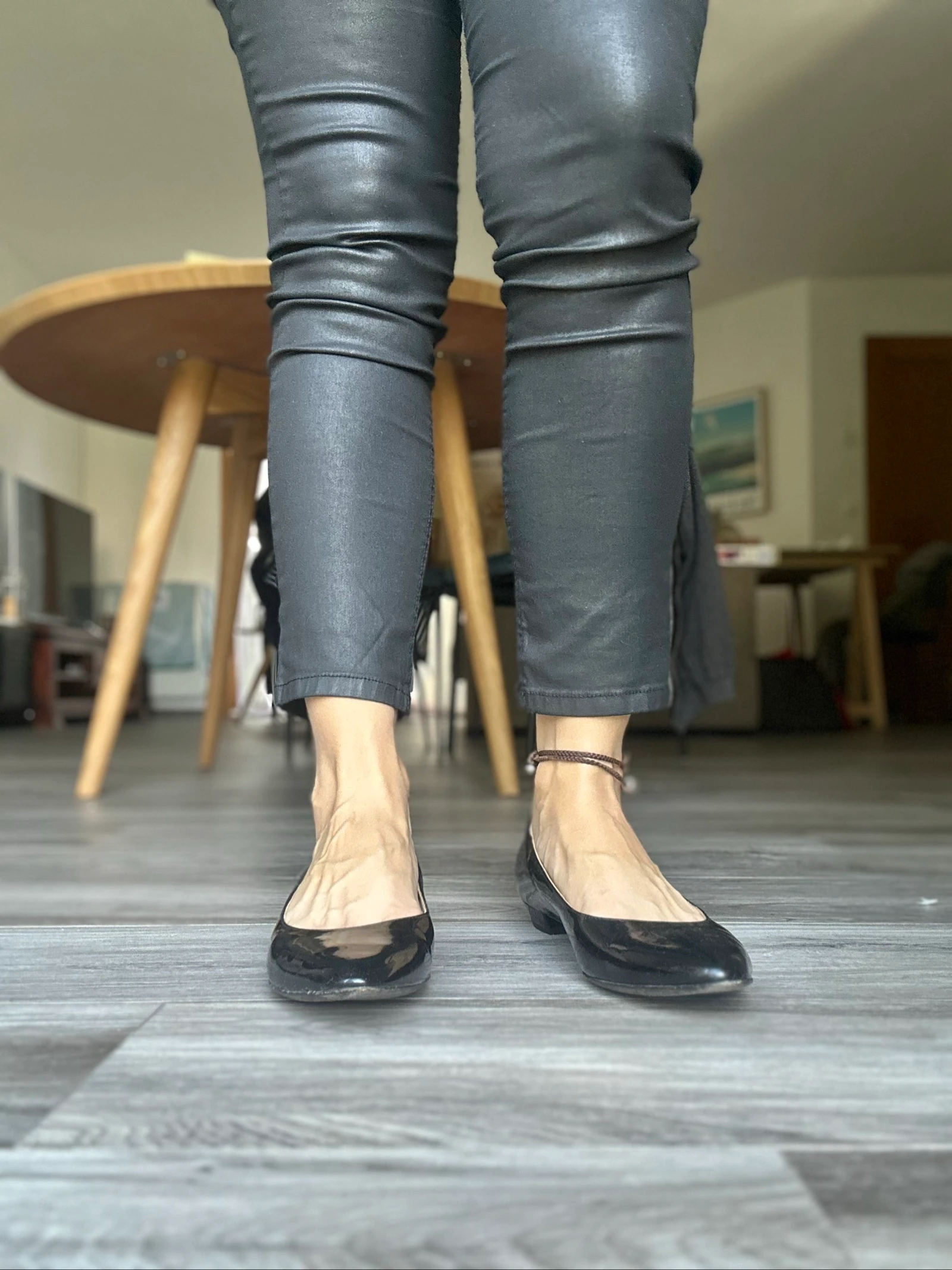 Ballerines noir en cuir verni véritable bout pointu Pointure 40 et demi Manfield – photo 6